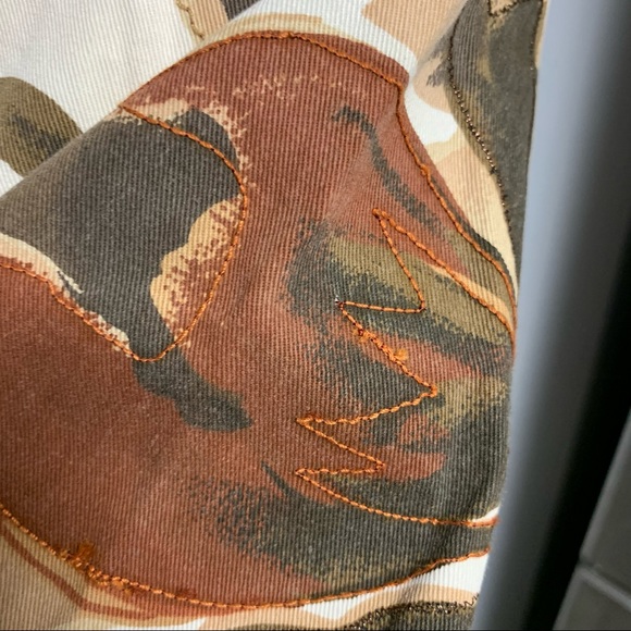 CHICO’s DESIGN FLORAL BEADED  EARTH TONE COLOR JACKET SIZE 1/M8 - Picture 5 of 12